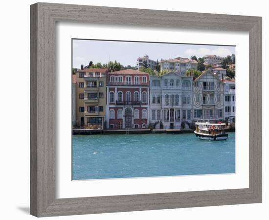 The Restored Waterfront Buildings of Yenikoy on the Bosphorus, Istanbul, Turkey, Europe-Martin Child-Framed Photographic Print