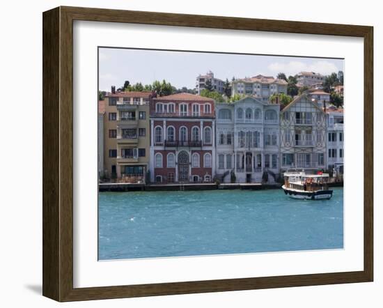 The Restored Waterfront Buildings of Yenikoy on the Bosphorus, Istanbul, Turkey, Europe-Martin Child-Framed Photographic Print