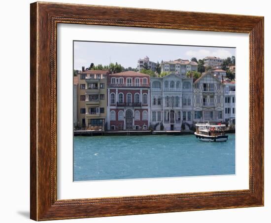 The Restored Waterfront Buildings of Yenikoy on the Bosphorus, Istanbul, Turkey, Europe-Martin Child-Framed Photographic Print