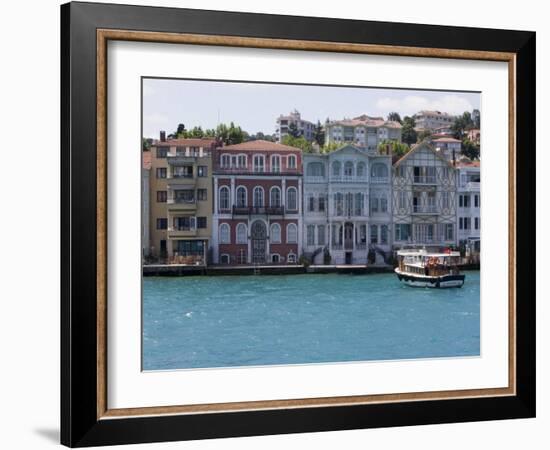 The Restored Waterfront Buildings of Yenikoy on the Bosphorus, Istanbul, Turkey, Europe-Martin Child-Framed Photographic Print