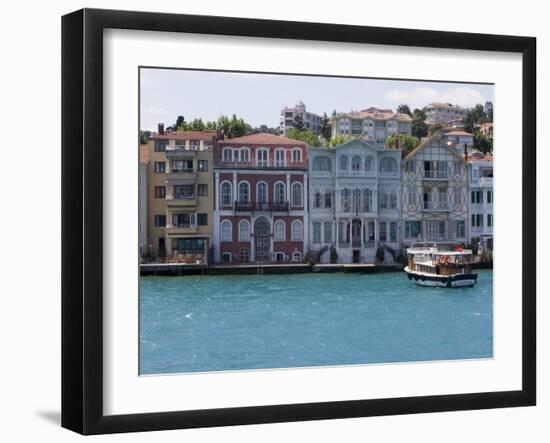 The Restored Waterfront Buildings of Yenikoy on the Bosphorus, Istanbul, Turkey, Europe-Martin Child-Framed Photographic Print