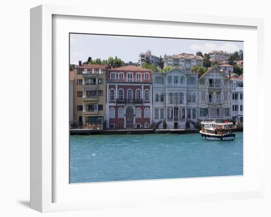 The Restored Waterfront Buildings of Yenikoy on the Bosphorus, Istanbul, Turkey, Europe-Martin Child-Framed Photographic Print