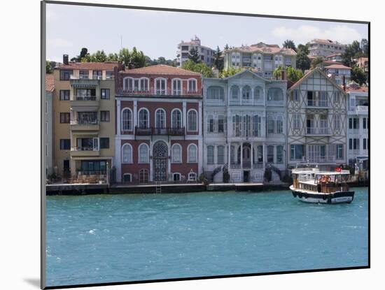 The Restored Waterfront Buildings of Yenikoy on the Bosphorus, Istanbul, Turkey, Europe-Martin Child-Mounted Photographic Print