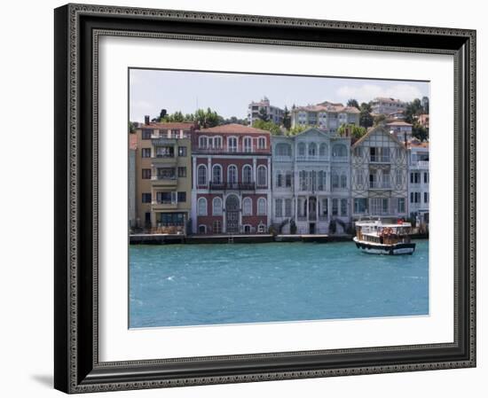 The Restored Waterfront Buildings of Yenikoy on the Bosphorus, Istanbul, Turkey, Europe-Martin Child-Framed Photographic Print