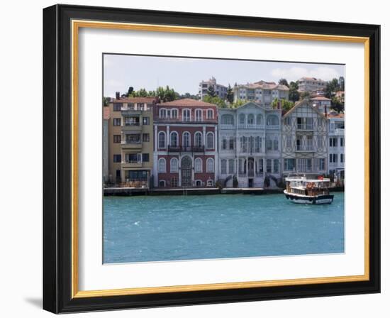 The Restored Waterfront Buildings of Yenikoy on the Bosphorus, Istanbul, Turkey, Europe-Martin Child-Framed Photographic Print