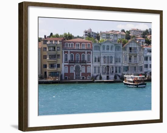 The Restored Waterfront Buildings of Yenikoy on the Bosphorus, Istanbul, Turkey, Europe-Martin Child-Framed Photographic Print