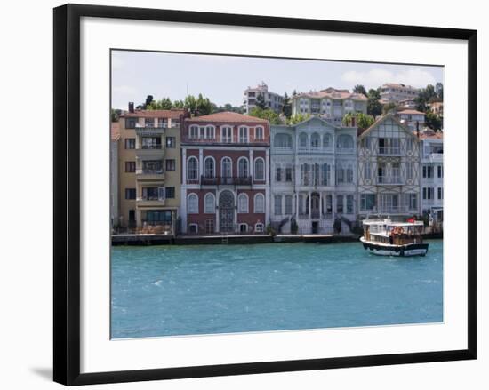 The Restored Waterfront Buildings of Yenikoy on the Bosphorus, Istanbul, Turkey, Europe-Martin Child-Framed Photographic Print