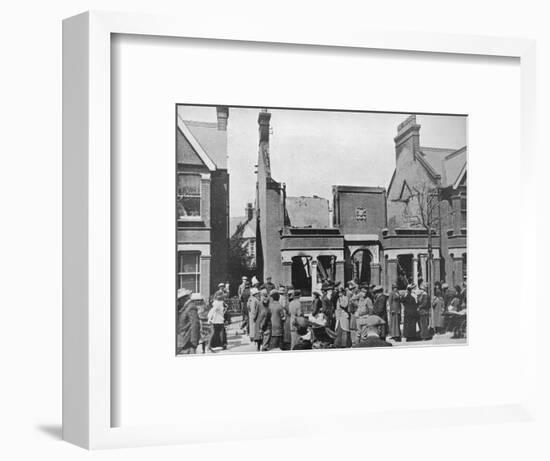 'The result of an air raid: A wrecked house in Southend', 1915-Unknown-Framed Photographic Print