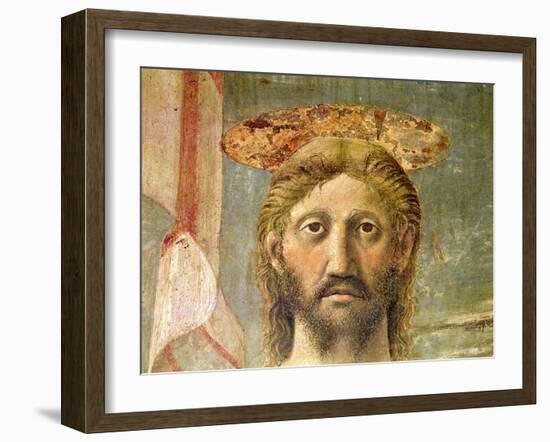 The Resurrection, Detail of Christ's Head, c.1463-Piero della Francesca-Framed Giclee Print