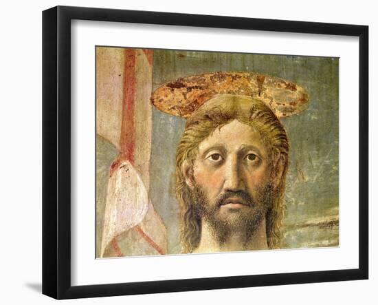 The Resurrection, Detail of Christ's Head, c.1463-Piero della Francesca-Framed Giclee Print