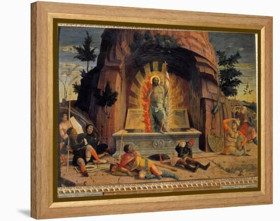 The Resurrection Fragment of the Predelle of the Altarpiece of the Church of San Zeno in Verona by-Andrea Mantegna-Framed Premier Image Canvas
