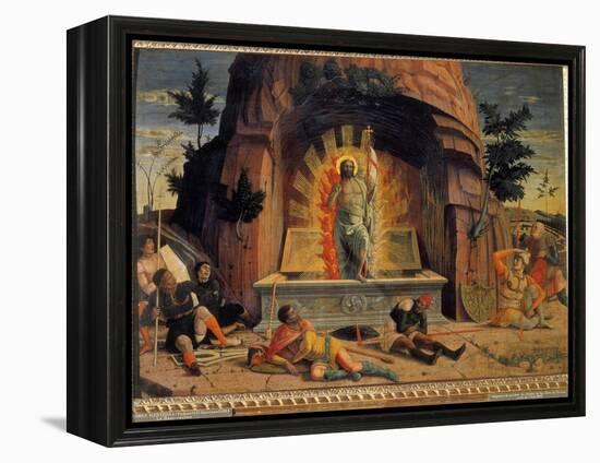 The Resurrection Fragment of the Predelle of the Altarpiece of the Church of San Zeno in Verona by-Andrea Mantegna-Framed Premier Image Canvas