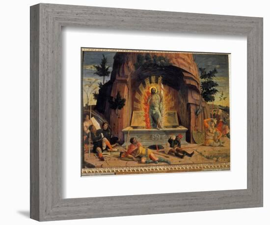 The Resurrection Fragment of the Predelle of the Altarpiece of the Church of San Zeno in Verona by-Andrea Mantegna-Framed Giclee Print