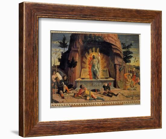 The Resurrection Fragment of the Predelle of the Altarpiece of the Church of San Zeno in Verona by-Andrea Mantegna-Framed Giclee Print