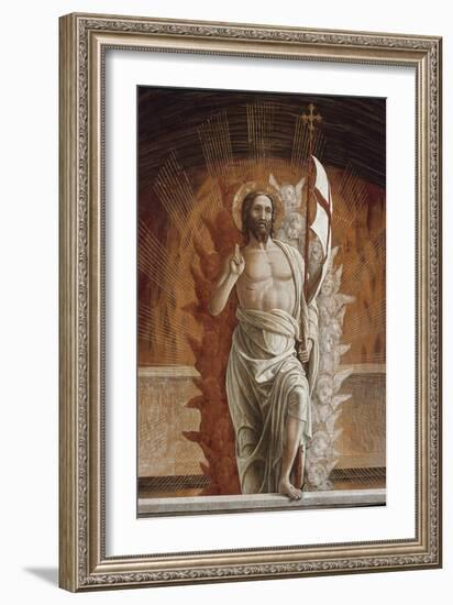 The Resurrection Jesus Christ. Detail of the Predelle of the Altarpieceof San Zeno (Tempera on Pane-Andrea Mantegna-Framed Giclee Print
