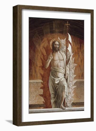 The Resurrection Jesus Christ. Detail of the Predelle of the Altarpieceof San Zeno (Tempera on Pane-Andrea Mantegna-Framed Giclee Print