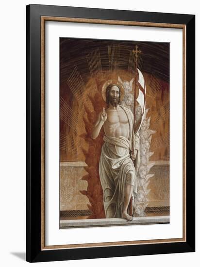 The Resurrection Jesus Christ. Detail of the Predelle of the Altarpieceof San Zeno (Tempera on Pane-Andrea Mantegna-Framed Giclee Print
