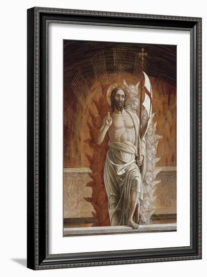 The Resurrection Jesus Christ. Detail of the Predelle of the Altarpieceof San Zeno (Tempera on Pane-Andrea Mantegna-Framed Giclee Print