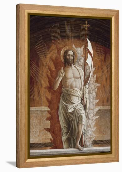 The Resurrection Jesus Christ. Detail of the Predelle of the Altarpieceof San Zeno (Tempera on Pane-Andrea Mantegna-Framed Premier Image Canvas