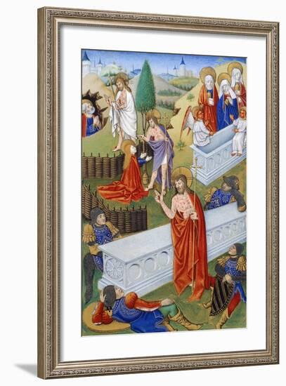 The Resurrection, Miniature from Book of Prayers by Jeanne De Laval, Manuscript-null-Framed Giclee Print