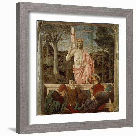 The Resurrection of Christ, 1463-65, Fresco-Piero della Francesca-Framed Giclee Print