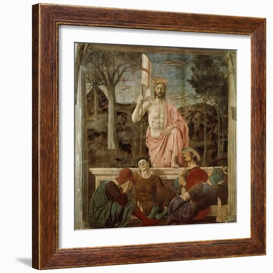 The Resurrection of Christ, 1463-65, Fresco-Piero della Francesca-Framed Giclee Print