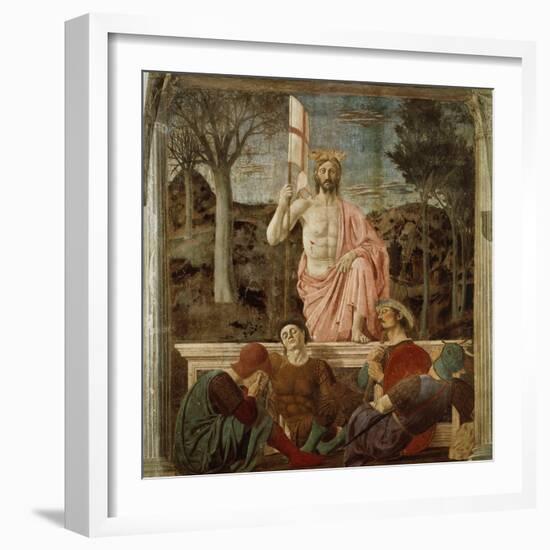 The Resurrection of Christ, 1463-65, Fresco-Piero della Francesca-Framed Giclee Print