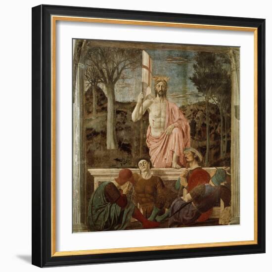 The Resurrection of Christ, 1463-65, Fresco-Piero della Francesca-Framed Giclee Print