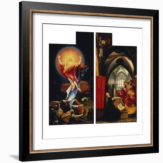 The Resurrection of Christ andAnnunciation. fromLeft and Right Wing ofIsenheim Altarpiece-Matthias Grünewald-Framed Giclee Print