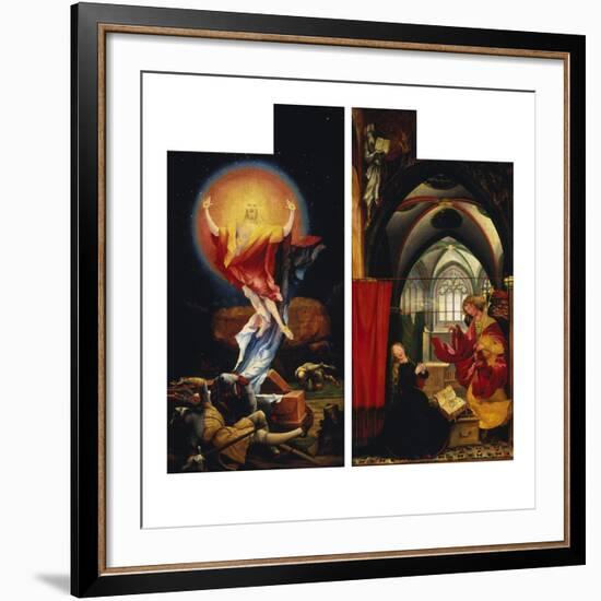 The Resurrection of Christ andAnnunciation. fromLeft and Right Wing ofIsenheim Altarpiece-Matthias Grünewald-Framed Giclee Print