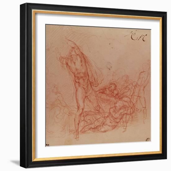 The Resurrection of Christ, circa 1536-38-Michelangelo Buonarroti-Framed Giclee Print