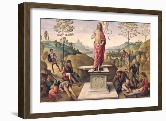 The Resurrection of Christ, from the Convent of San Pietro, Perugia, 1496-98-Pietro Perugino-Framed Giclee Print