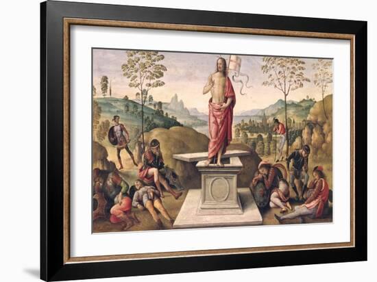 The Resurrection of Christ, from the Convent of San Pietro, Perugia, 1496-98-Pietro Perugino-Framed Giclee Print