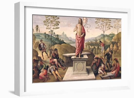 The Resurrection of Christ, from the Convent of San Pietro, Perugia, 1496-98-Pietro Perugino-Framed Giclee Print