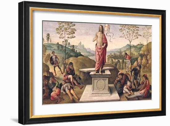 The Resurrection of Christ, from the Convent of San Pietro, Perugia, 1496-98-Pietro Perugino-Framed Giclee Print