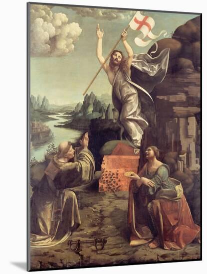 The Resurrection of Christ with Saints Leonard of Noblac and Lucia, Ca 1491-Giovanni Antonio Boltraffio-Mounted Giclee Print