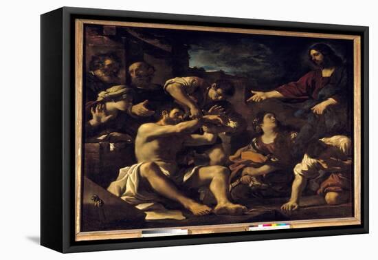 The Resurrection of Lazarus, 1619 (Oil on Canvas)-Guercino (1591-1666)-Framed Premier Image Canvas