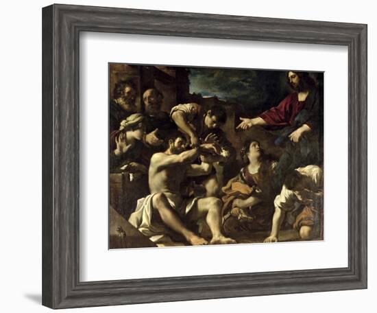 The Resurrection of Lazarus, circa 1619-Guercino (Giovanni Francesco Barbieri)-Framed Giclee Print