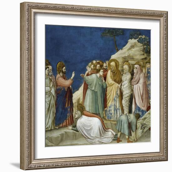 The Resurrection of Lazarus, Detail from Life and Passion of Christ, 1303-1305-Giotto di Bondone-Framed Giclee Print