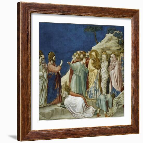 The Resurrection of Lazarus, Detail from Life and Passion of Christ, 1303-1305-Giotto di Bondone-Framed Giclee Print