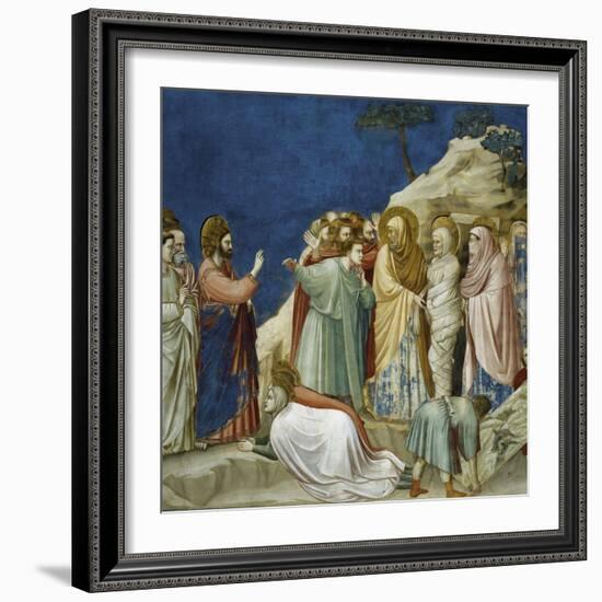 The Resurrection of Lazarus, Detail from Life and Passion of Christ, 1303-1305-Giotto di Bondone-Framed Giclee Print