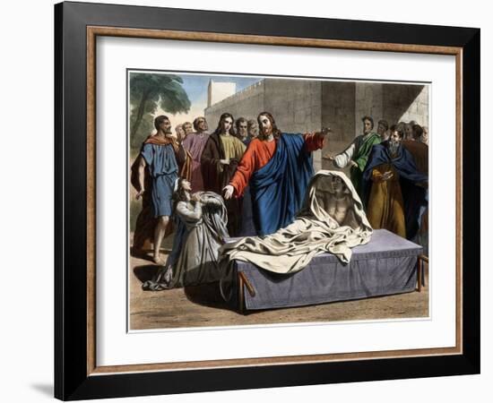 The Resurrection of the Son of the Widow of Nain 19Th-Century Print-Stefano Bianchetti-Framed Giclee Print