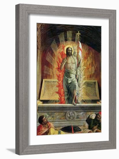 The Resurrection, Right Hand Predella Panel from the Altarpiece of St. Zeno of Verona, 1456-60-Andrea Mantegna-Framed Giclee Print