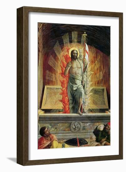 The Resurrection, Right Hand Predella Panel from the Altarpiece of St. Zeno of Verona, 1456-60-Andrea Mantegna-Framed Giclee Print