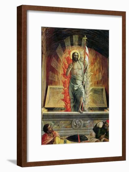 The Resurrection, Right Hand Predella Panel from the Altarpiece of St. Zeno of Verona, 1456-60-Andrea Mantegna-Framed Giclee Print