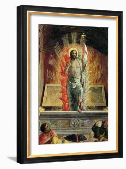 The Resurrection, Right Hand Predella Panel from the Altarpiece of St. Zeno of Verona, 1456-60-Andrea Mantegna-Framed Giclee Print