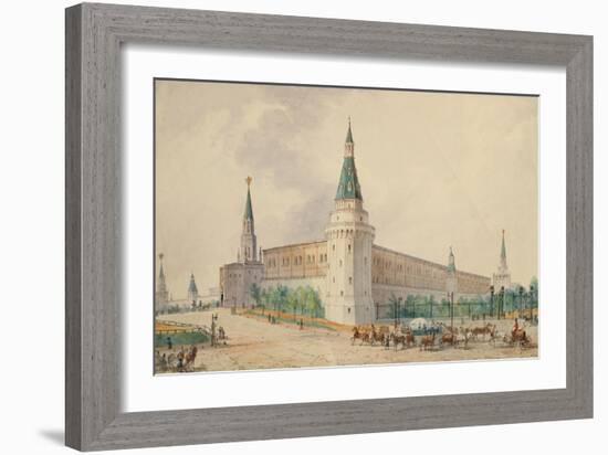 The Resurrection Square and the Alexander Garden in Moscow-Joseph Vivien-Framed Giclee Print