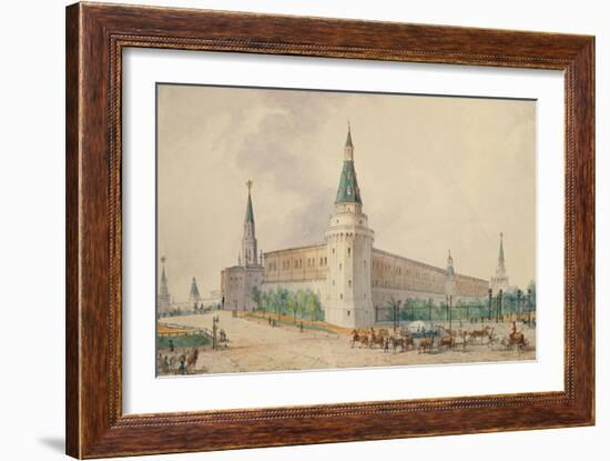 The Resurrection Square and the Alexander Garden in Moscow-Joseph Vivien-Framed Giclee Print