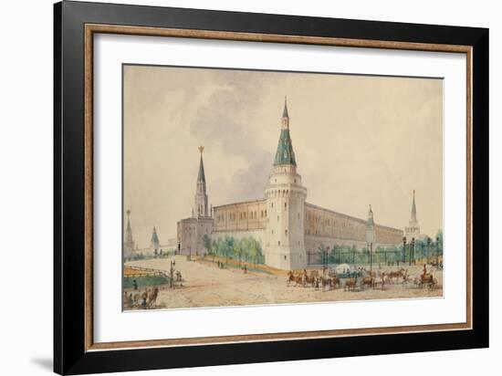 The Resurrection Square and the Alexander Garden in Moscow-Joseph Vivien-Framed Giclee Print