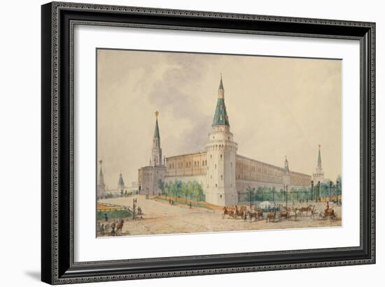 The Resurrection Square and the Alexander Garden in Moscow-Joseph Vivien-Framed Giclee Print